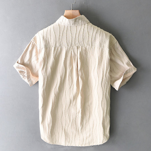 Camisa Casual de Algodón Puro para Hombre - Manga Corta Verano - Image 3