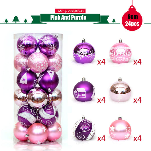 Set de 24 Bolas Navideñas Transparentes 6cm - Diseños Pintados a Mano - Image 9