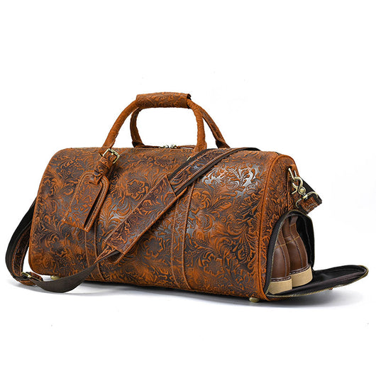 Bolsa de Viaje y Gimnasio en Cuero Genuino Negro para Hombre - Image 19