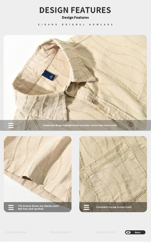 Camisa Casual de Algodón Puro para Hombre - Manga Corta Verano - Image 14