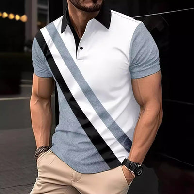 Polo Deportivo Estampado Transpirable para Hombre