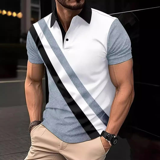 Polo Deportivo Estampado Transpirable para Hombre