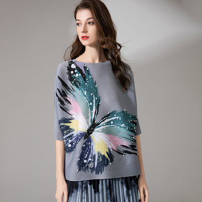 Blusa Estival con Estampado de Mariposas - Camiseta Suelta y Cómoda - Image 6