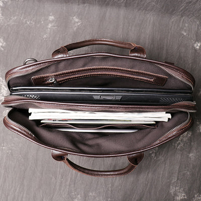 Maletín Bandolera de Cuero para Hombre - Gran Capacidad - Image 4