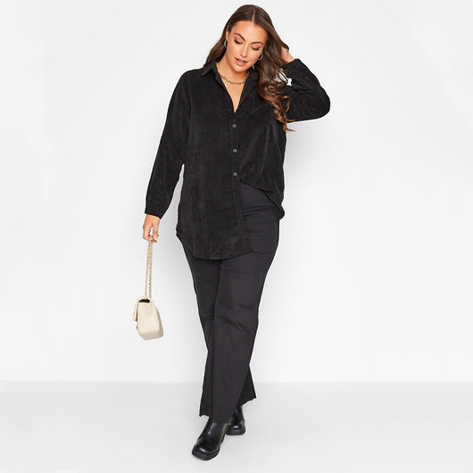 Camisa Suelta de Pana Lisa para Commuter - Image 11