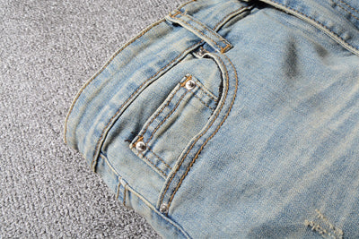 Pantalones Jeans Slim Fit con Pliegues y Bloques de Color para Hombre - Image 17