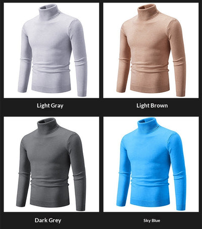 Suéter Cuello Alto Básico para Hombre - Estilo Europeo y Americano - Image 20