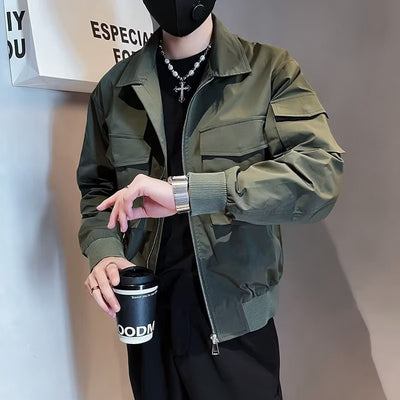 Chaqueta de Trabajo Retro con Cuello Mao para Hombre - Image 6