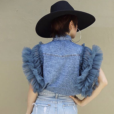 Chaqueta Denim Deshilachada para Mujer - Image 5