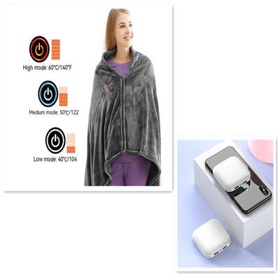 Manta Térmica USB con Calor Ajustable - Chal Calefactor Portátil - Image 6