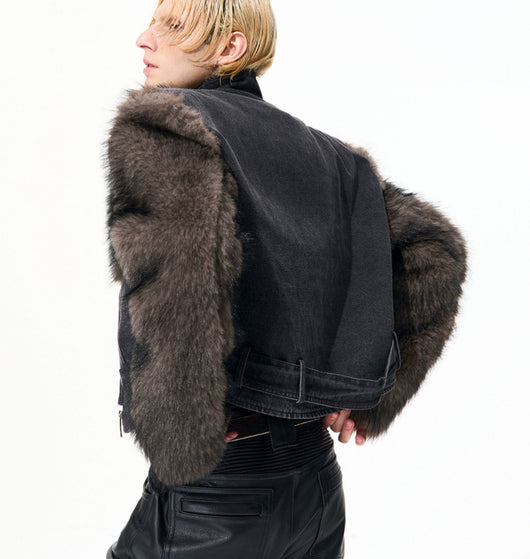 Chaqueta Corta Desgarrada con Hombros Descubiertos - Image 4
