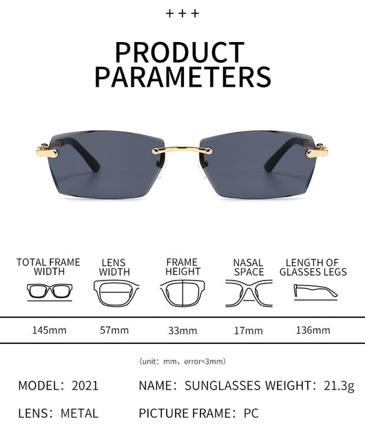 Gafas de Sol Frameless Color Gelatina - Estilo Personalidad - Image 18