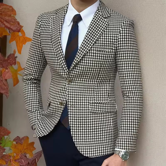 Traje Slim Fit Entallado con Patrón Pata de Gallo - Image 9