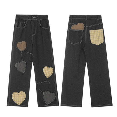 Pantalones Vaqueros Rectos con Parches de Contraste para Hombre - Image 12