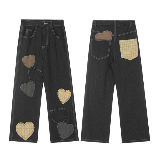 Pantalones Vaqueros Rectos con Parches de Contraste para Hombre - Image 12