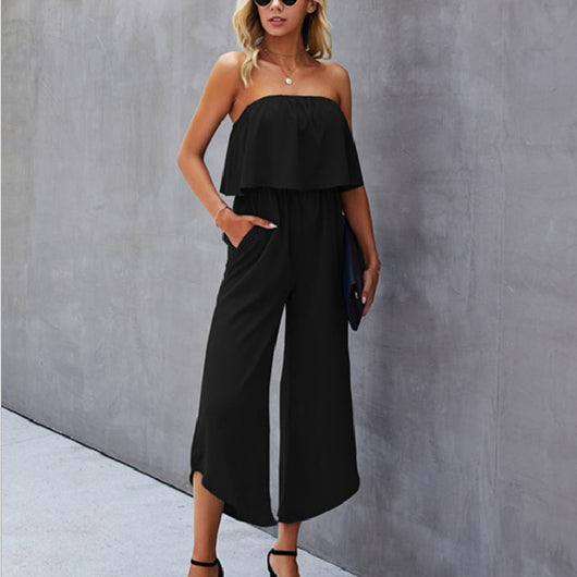 Jumpsuit Elegante Hombros Descubiertos y Pantalón Recto - Image 3