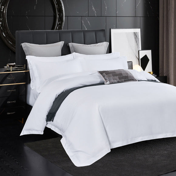Juego de Cama Hotelero Blanco Puro - Set de 4 Piezas
