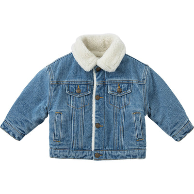 Chaqueta Denim Entallada con Solapa de Terciopelo - Image 11