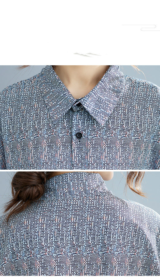 Vestido Camisero Artístico Talla Grande con Estampado Verano - Image 17