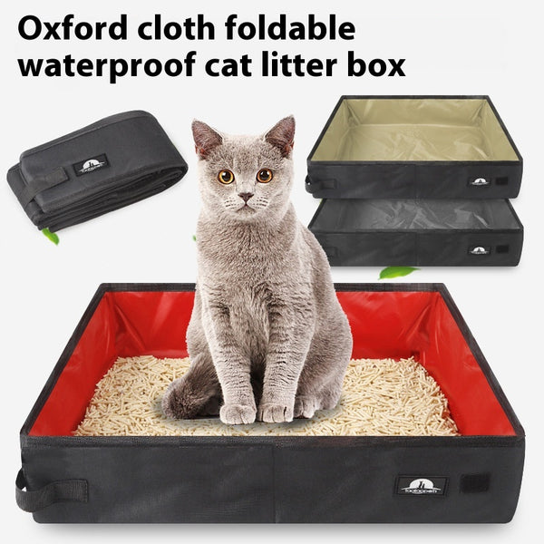 Arenero Portátil Plegable Impermeable para Gatos