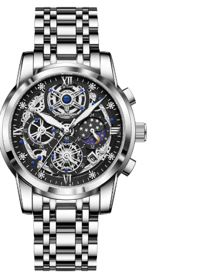 Reloj de Lujo Resistente al Agua con Diseño Calado y Esfera Extragrande - Image 11