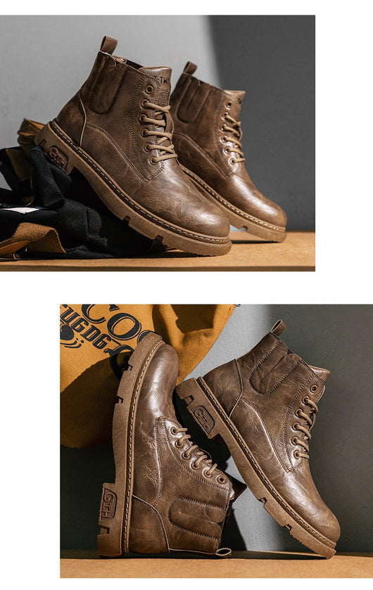 Botas Martin de Cuero para Hombre - Estilo Retro Versátil - Image 23