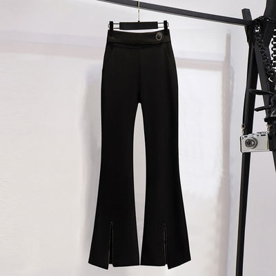 Blazer de Traje Negro con Falda Plisada y Solapa Diseñada para Mujer - Image 3