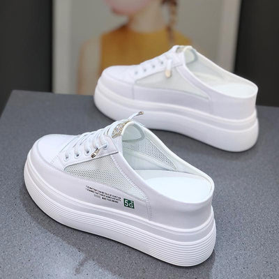 Zapatos Blancos Plataforma Mesh Ligeros y Cómodos sin Tacón - Image 4