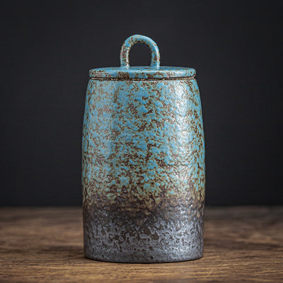 Recipiente de Té Cerámica Azul con Horno Decorativo - Image 14