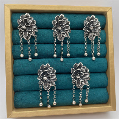 Anillo Floral Retro Tridimensional con Borla - Image 8