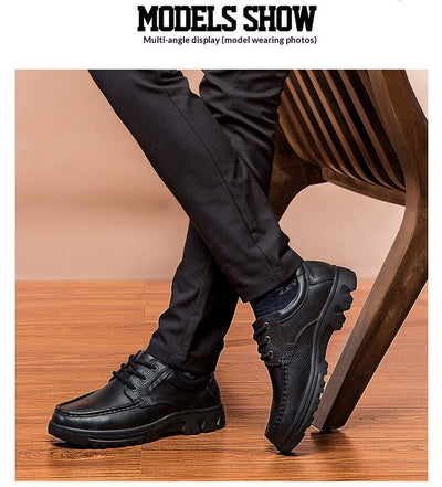 Botas de Trabajo Casual de Cuero Genuino - Zapatos Bajos con Cordones - Image 13