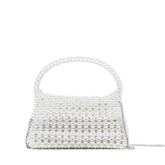 Bolso Tote con Perlas Blancas - Cartera de Hombro y Crossbody - Image 3