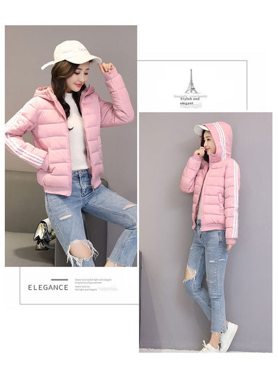 Chaqueta de Algodón Corta con Capucha - Abrigo Slim Fit para Invierno - Image 29