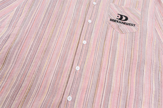 Camisa Holgada a Rayas Contraste para Hombre Otoño - Image 11