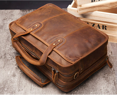 Maletín Ejecutivo de Cuero Crazy Horse Vintage - Gran Capacidad para Hombre - Image 13