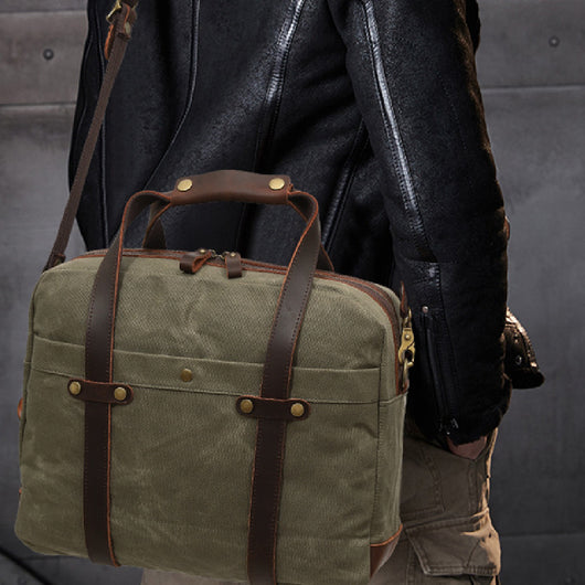 Maletín Vintage de Lona Encerada para Hombre