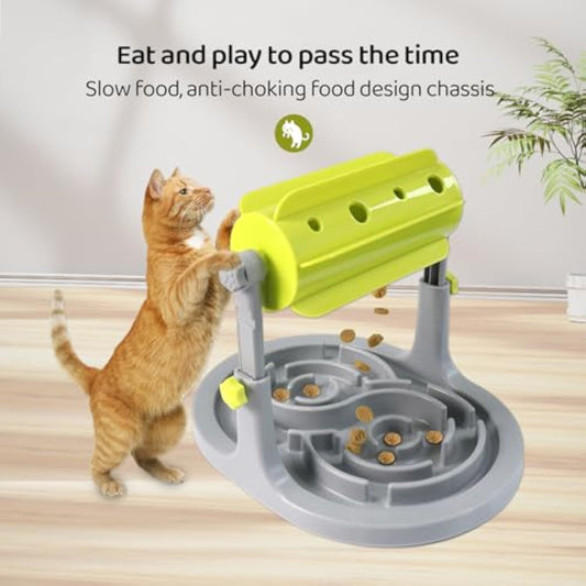 Comedero Interactivo Puzzle para Perros y Gatos - Dispensador de Alimento Lento con Entrenamiento IQ