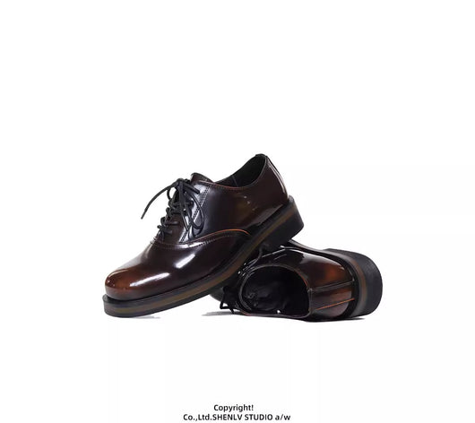 Zapatos de Cuero Bicolor con Suela Gruesa para Hombre - Casual y Profesional - Image 12