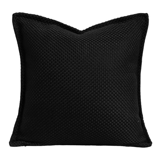 Cojín de Sofá de Algodón y Lino Tejido - Diseño Moderno Blanco y Negro - Image 6