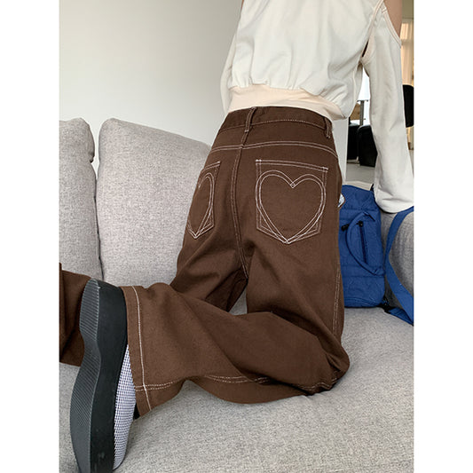 Jeans Marrones de Pierna Ancha para Otoño e Invierno - Image 2