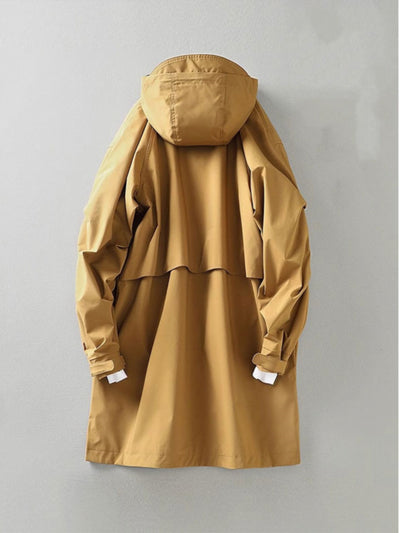 Abrigo Tipo Trench Hombre Primavera Otoño Largo - Image 6