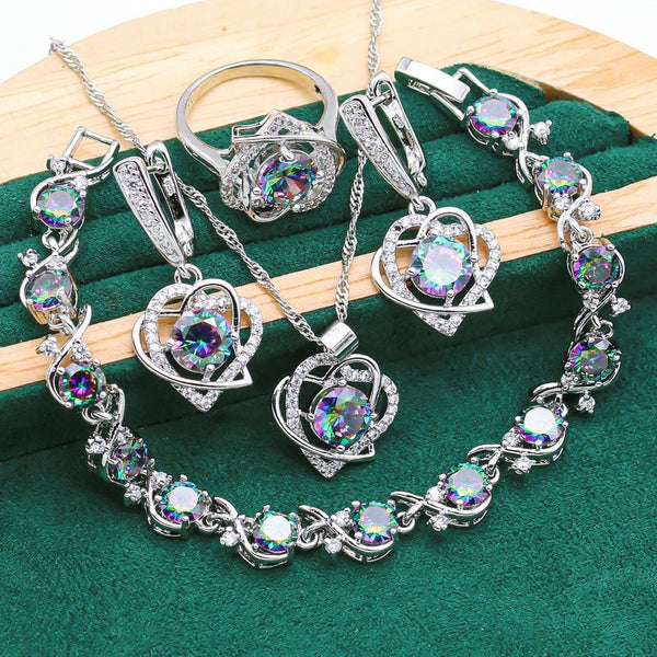 Conjunto de Joyería Elegante: Anillo, Collar, Aretes y Pulsera