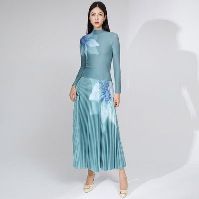 Conjunto de Falda Plisada Otoño - Traje Elegante de Dos Piezas para Mujer - Image 7