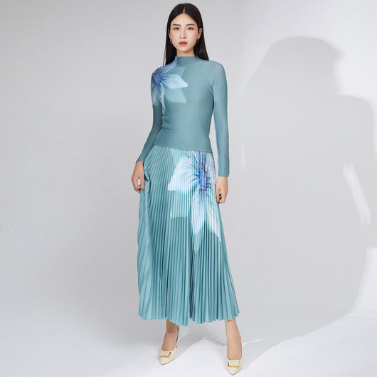 Conjunto de Falda Plisada Otoño - Traje Elegante de Dos Piezas para Mujer - Image 7