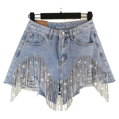 Jeans Talle Alto Slim Fit con Cadena de Borlas - Image 11