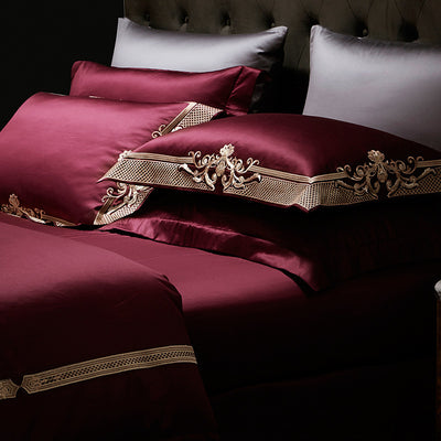 Juego de Cama Lujo Borgoña para Bodas - 4 Piezas - Image 10