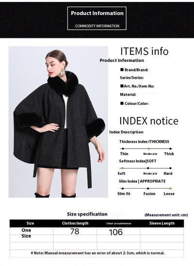 Capa Abrigo de Lana con Cuello de Conejo y Encaje Ajustable - Image 10