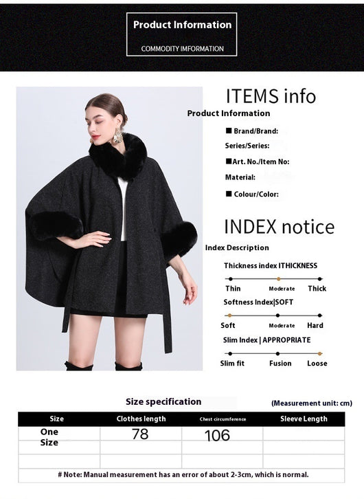 Capa Abrigo de Lana con Cuello de Conejo y Encaje Ajustable - Image 10