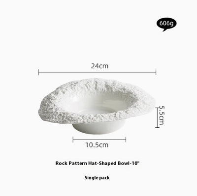 Plato Hondo de Cerámica con Diseño Sombrero de Paja - Juego de Vajilla Elegante - Image 6