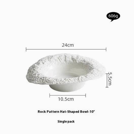 Plato Hondo de Cerámica con Diseño Sombrero de Paja - Juego de Vajilla Elegante - Image 6